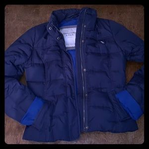 Abercrombie & Fitch Blue Puffer Jacket
